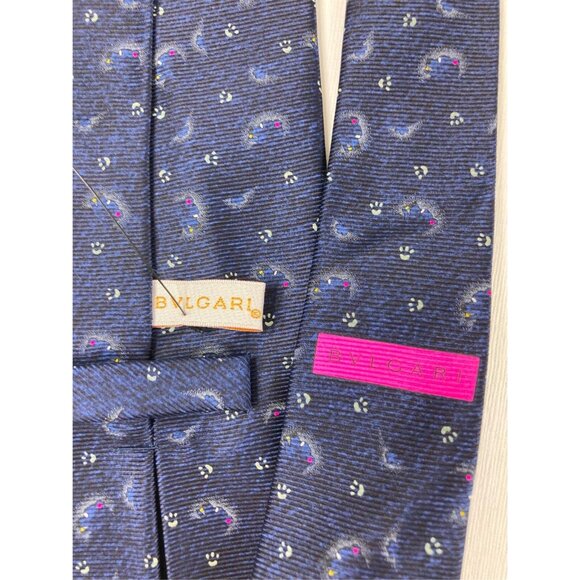 Nwot NEW Bvlgari Bulgari ***7-Fold*** 100% Silk Tie - Picture 4 of 4